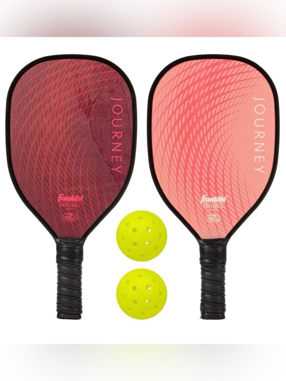 Franklin Sports 2 Player Wood Journey Pickleball Paddle and Ball Set.